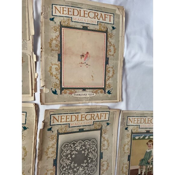 Vintage Needlecraft Magazines Lot Of 12 From 1924 Featuring Decorative Covers & - Picture 3 of 16